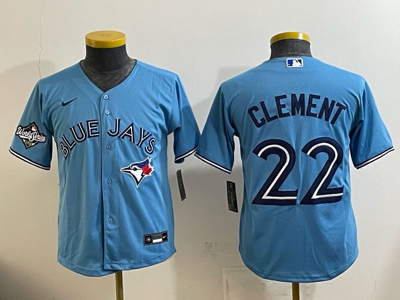 Youth 2025 Nike Toronto Blue Jays #22 Clement Light Blue Game MLB Jersey 03->youth mlb jersey->Youth Jersey